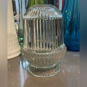 Vintage Homco Clear Glass Ribbed Fairy Lamp
